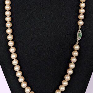 Vintage Knotted Glass Pearl Necklace